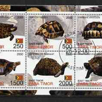 Timor (East) 2001 Turtles perf sheetlet containing set of 6 values cto used