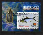 Timor (East) 2001 Fish #1 (Herring with Beetle in margin) perf m/sheet cto used