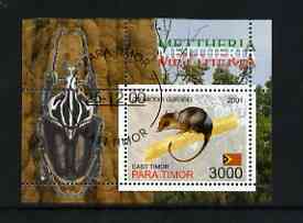 Timor (East) 2001 Marsupials (Beetle in margin) perf m/sheet cto used