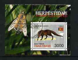 Timor (East) 2001 Mongoose (Bee in margin) perf m/sheet cto used