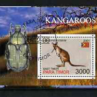 Timor (East) 2001 Kangaroo (Beetle in margin) perf m/sheet cto used