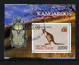 Timor (East) 2001 Kangaroo (Beetle in margin) perf m/sheet cto used