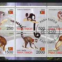 Timor (East) 2001 Lemurs perf sheetlet containing set of 6 values cto used