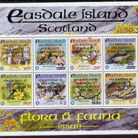 Easdale 1991 65th Birthday of Queen Elizabeth overprinted on Flora & Fauna perf sheetlet containing complete set of 8 values (26p to £5) unmounted mint