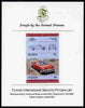 St Lucia 1984 Cars #1 (Leaders of the World) 10c Chevrolet Bel Air 1957 imperf se-tenant proof pair mounted on Format International proof card