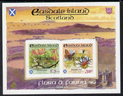 Easdale 1988 Flora & Fauna definitive imperf sheetlet containing 52p (Butterfly & Insects) & £3.10 (Shrubs) overprinted SPECIMEN unmounted mint