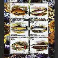 Benin 2003 The Nature Conservancy perf sheetlet containing set of 6 values (Fish) fine cto used