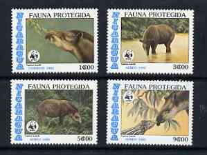 Nicaragua 1985 WWF Endangered Animals (Baird's Tapir) perf set of 4 unmounted mint, SG 2714-17