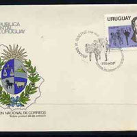 Uruguay 1983 150th Death Anniversary of Goethe (writer) on illustrated cover with first day special cancel, SG 1821