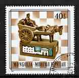 Mongolia 1981 40m Horse-drawn cart (Rook), from Mongoliam Chess Pieces set of 6, fine cto used SG1385*