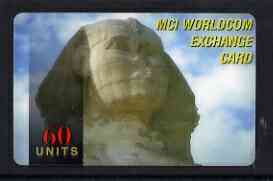 Telephone Card - Egypt 60 units phone card showing the Sphinx (MCI Worldcom)