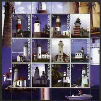 Dagestan Republic 2003 Lighthouses sheetlet containing complete set of 12 values, unmounted mint