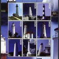 Komi Republic 2003 Lighthouses sheetlet containing complete set of 9 values, unmounted mint