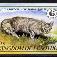 Lesotho 1981 WWF - Wild Cat 6s value imperf single unmounted mint as SG 468