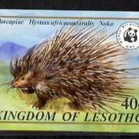 Lesotho 1981 WWF - Cape Porcupine 40s value imperf single unmounted mint as SG 471