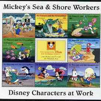 St Vincent - Grenadines 1996 Disney Characters at Work - Mickey's Sea & Shore Workers perf sheetlet containing 8 x 10c values unmounted mint