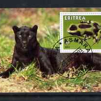 Eritrea 2001 Panther & Frog imperf souvenir sheet (with Scout Logo) fine cto used