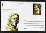 Buriatia Republic 1999 Evolution of Man #6 postal stationery card unused and pristine showing Modern Man and Fossil