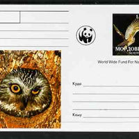 Mordovia Republic 1999 WWF - Owls #2 postal stationery card unused and pristine