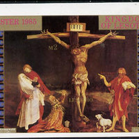 Lesotho 1985 Easter Grünewald's Crucifiction unmounted mint imperf m/sheet (SG MS 634)