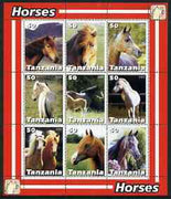 Tanzania 2003 Horses perf sheetlet containing set of 9 values unmounted mint