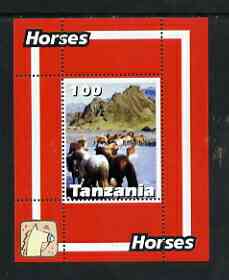 Tanzania 2003 Horses perf souvenir sheet unmounted mint