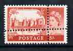 Great Britain 1967 Castles (no wmk) 5s with perforations doubled (stamp is quartered) an attractive and interesting modern forgery, unmounted mint