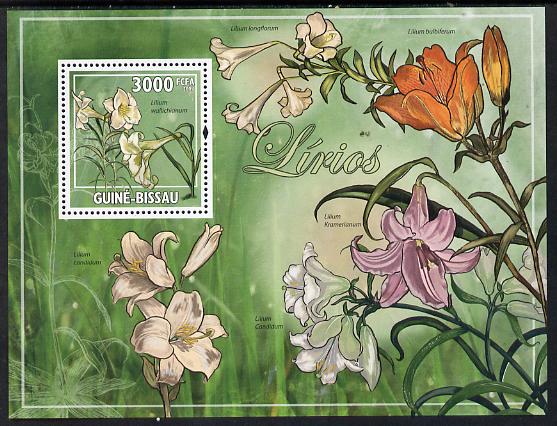 Guinea - Bissau 2009 Lilies perf s/sheet unmounted mint