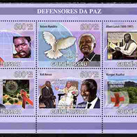 Guinea - Bissau 2009 Defenders of Peace perf sheetlet containing 6 values unmounted mint Yv 2892-97, Mi 4265-70