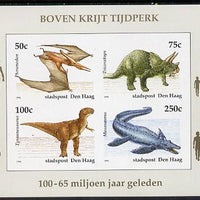 Netherlands - Den Haag (Local) 1994 Dinosaurs imperf sheetlet of 4 values unmounted mint