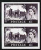 Great Britain 1955 Windsor Castle £1,'Maryland' imperf pair 'unused' forgery, as SG 539 etc - the word Forgery is either handstamped or printed on the back and comes on a presentation card with descriptive notes