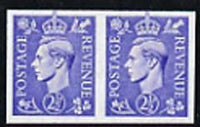 Great Britain 1941 2.5d light ultramarine imperf pair,,'Maryland' forgery 'unused', as SG 489d - the word Forgery is either handstamped or printed on the back and comes on a presentation card with descriptive notes