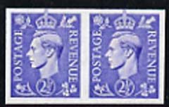 Great Britain 1941 2.5d light ultramarine imperf pair,,'Maryland' forgery 'unused', as SG 489d - the word Forgery is either handstamped or printed on the back and comes on a presentation card with descriptive notes