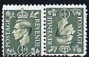 Great Britain 1941 1/2d pale green tete-beche pair,,'Maryland' forgery 'unused', as SG 485a - the word Forgery is either handstamped or printed on the back and comes on a presentation card with descriptive notes