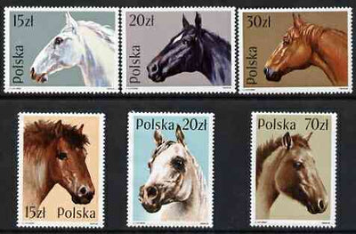 Poland 1989 Horses set of 6 unmounted mint, SG3203-08