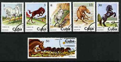 Cuba 1981 Horses set of 6 cto used SG 2739-44