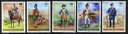 Central African Republic 1976 Bicent of American Revolution set of 5 showing military uniforms, fine cto used SG 416-420