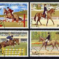 Central African Republic 1983 pre-Olympics set of 4 showing Equestrian sports fine cto used, SG 953-56