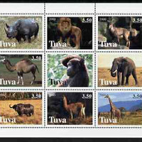 Touva 2000 Wild Animals perf sheetlet containing 9 values unmounted mint