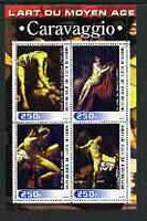 Ivory Coast 2003 Art of the Renaissance - Paintings by Caravaggio perf sheetlet containing 4 values unmounted mint