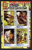 Ivory Coast 2003 Art of the Renaissance - Paintings by Pieter Bruegel perf sheetlet containing 4 values unmounted mint