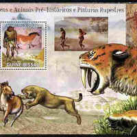 Guinea - Bissau 2009 Pre-Historic Man, Animals & Cave Paintings perf s/sheet unmounted mint Yv 456