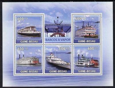 Guinea - Bissau 2009 Steamships perf sheetlet containing 5 values unmounted mint