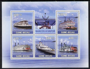 Guinea - Bissau 2009 Steamships perf sheetlet containing 5 values unmounted mint