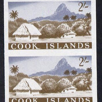 Cook Islands 1963 def 2s (Island scene) in unmounted mint imperf pair (as SG 171)