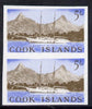 Cook Islands 1963 def 5s (Sailing Ship & Rarotonga) in unmounted mint imperf pair (as SG 173)