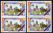 Belize 1984 'Ausipex' Stamp Exhibition $2 (Exhibition Building) unmounted mint imperf pair plus normal pair, as SG 797