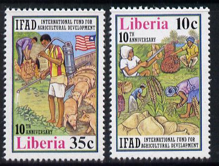 Liberia 1986 Agricultural Development Fund set of 2 unmounted mint, SG 1706-07