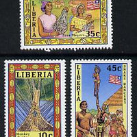 Liberia 1986 Pictorial set of 3, SG 1703-05 unmounted mint