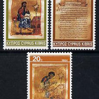 Cyprus 1984 Christmas (Illuminated Gospels) set of 3 unmounted mint, SG 645-47*